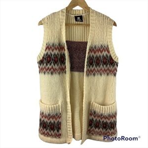 Vintage Fjord Fashion Open Wool Vest
